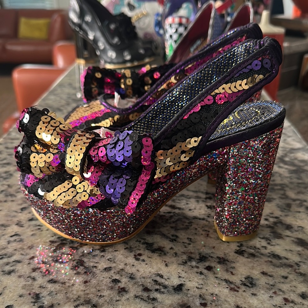 Irregular Choice Sequin Platform Heels - Multicolor